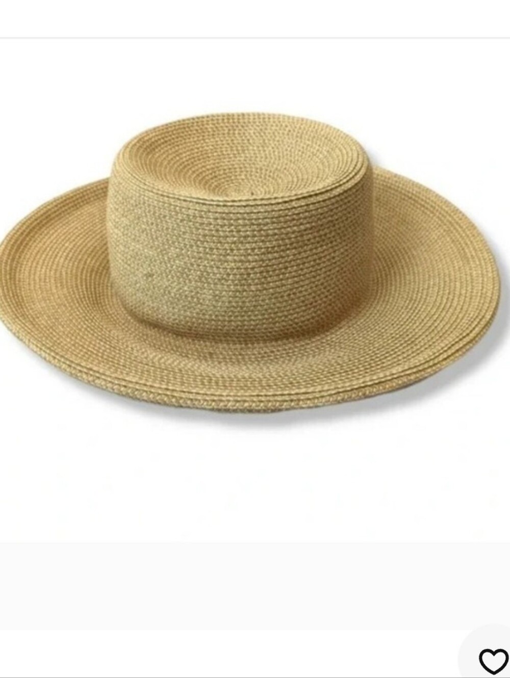 Talbots Straw Sun Hat Wide Brim Tan Paper Crochet Classic Beach One Size